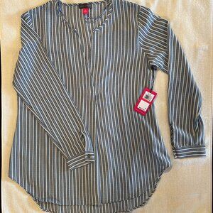 NWT Vince Camuto Blue and White Striped Blouse